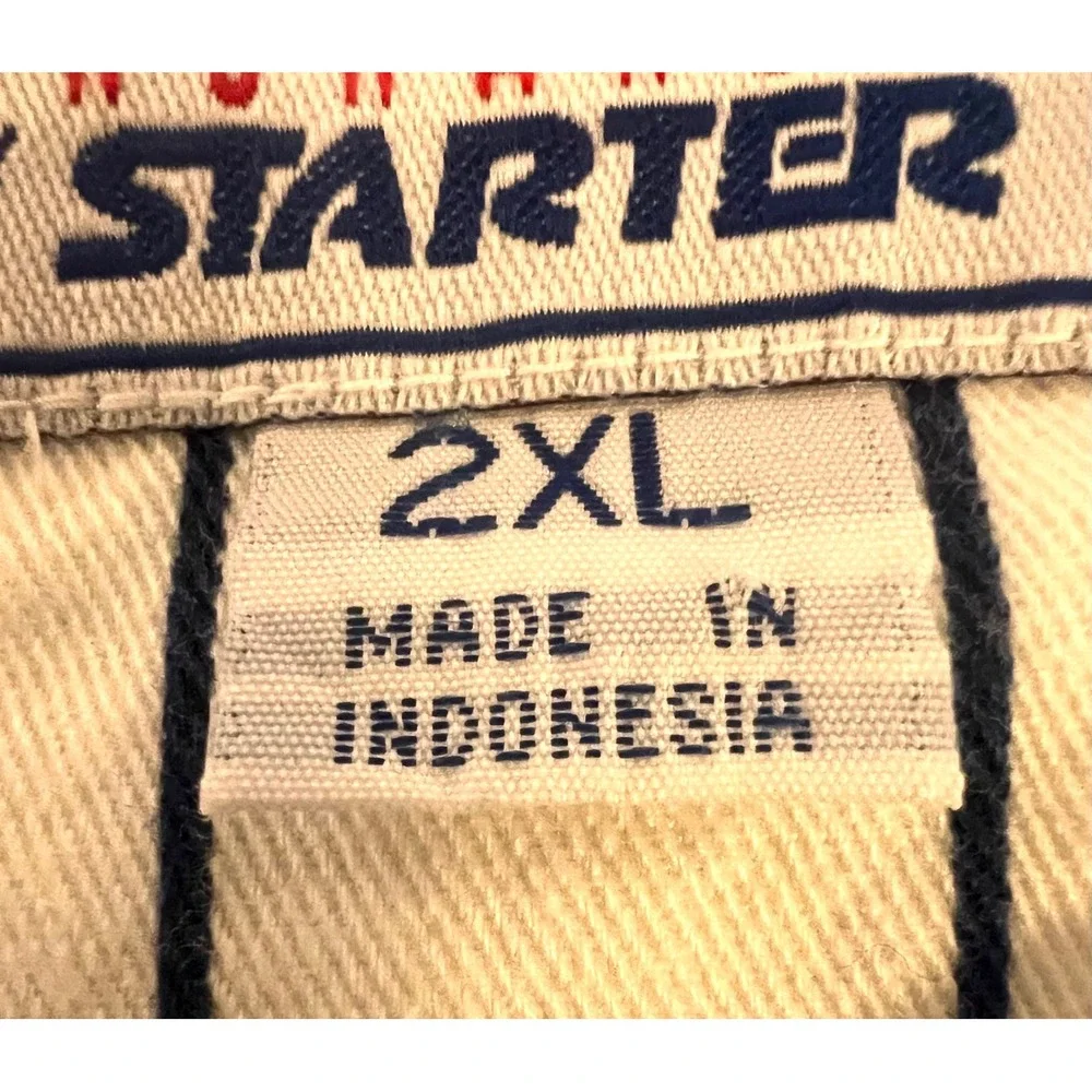 90s Starter Los Angeles‎ Dodgers Baseball Jersey Men's 2XL Pinstripe Blue White